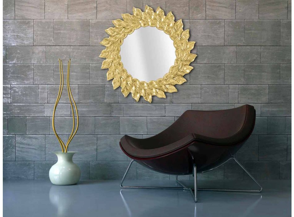 Oglindă rotundă de perete de design modern cu cadru de fier - Seneca Viadurini