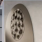 Oglindă în formă de oglindă cu inserție de sticlă ondulată, fabricată în Italia - Adalberta Viadurini