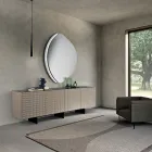 Oglindă în formă de Abigaille cu semi-ramă din sticlă fuzionată, fabricată în Italia Viadurini