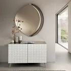 Oglindă în formă de Abigaille cu semi-ramă din sticlă fuzionată, fabricată în Italia Viadurini