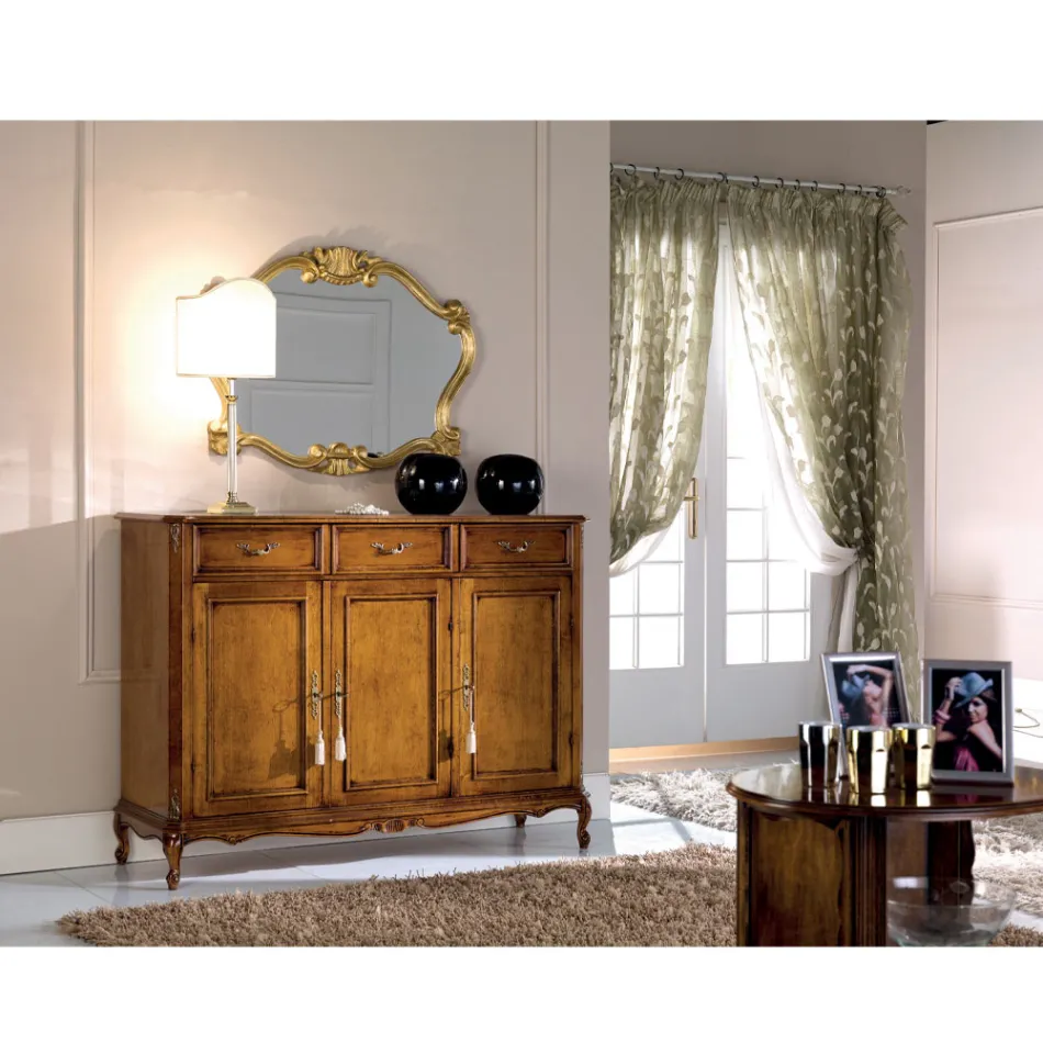 Oglindă în stil clasic cu ramă în foiță de aur Made in Italy - Prețioasă Viadurini