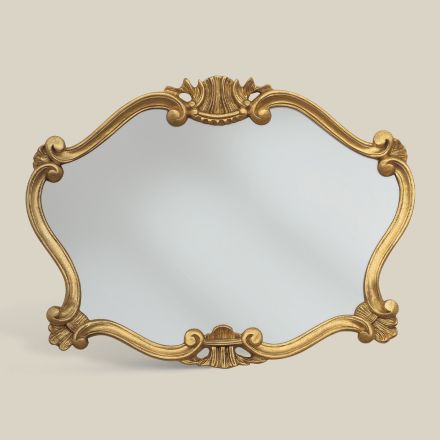 Oglindă în stil clasic cu ramă în foiță de aur Made in Italy - Prețioasă Viadurini