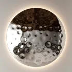 Oglindă rotundă de perete Clea din sticlă ciocănită, fabricată în Italia Viadurini