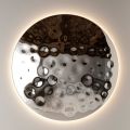 Oglindă rotundă de perete din sticlă ciocănită, fabricată în Italia - Tavia