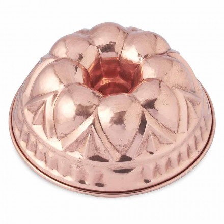 Forme rotunde de tort pentru gogoși din cupru, conservate, realizate manual, cu decor - Gianandrea Viadurini