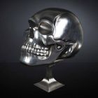 Statuie în formă de craniu din ceramică argintie Made in Italy - Craniu Viadurini