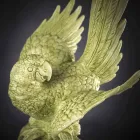 Figurina din ceramică în formă de papagal Fabricată manual în Italia - Pagallo Viadurini