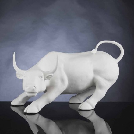 Figurină ceramică realizată manual în formă de taur Fabricată în Italia - Bulino Viadurini