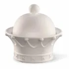 Figurina decorativă din ceramică albă, realizată manual, fabricată în Italia - Regină Viadurini