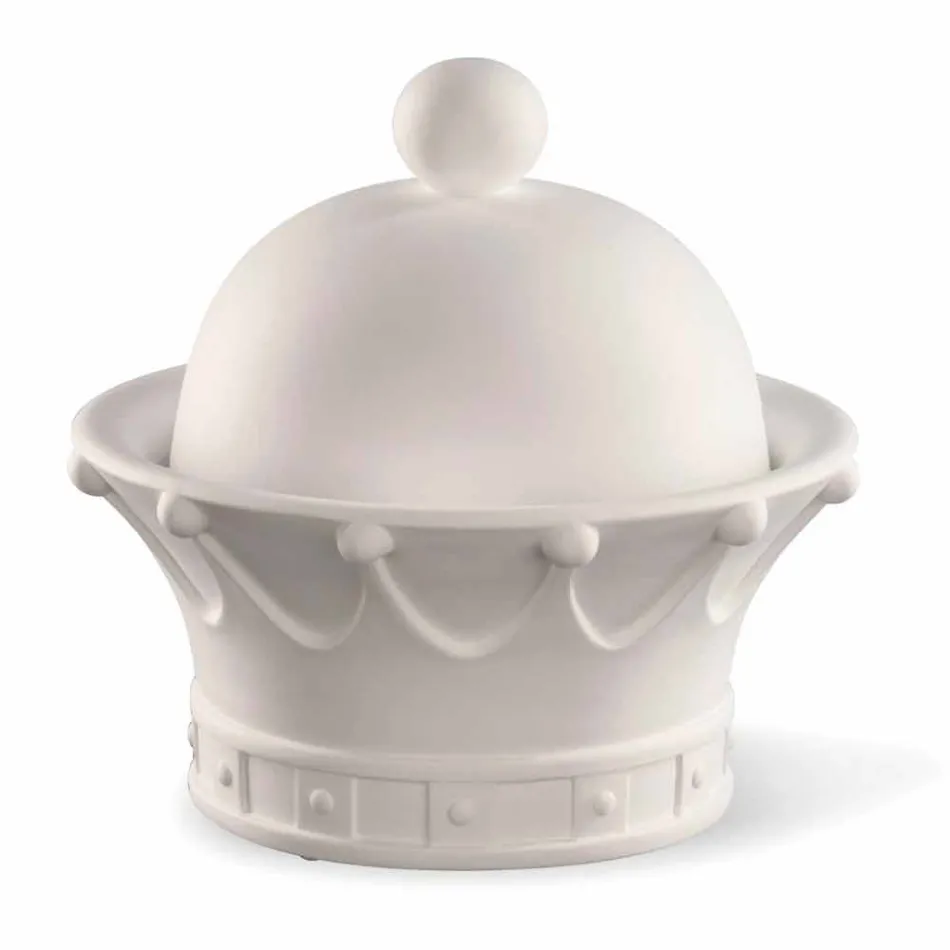 Figurina decorativă din ceramică albă, realizată manual, fabricată în Italia - Regină Viadurini