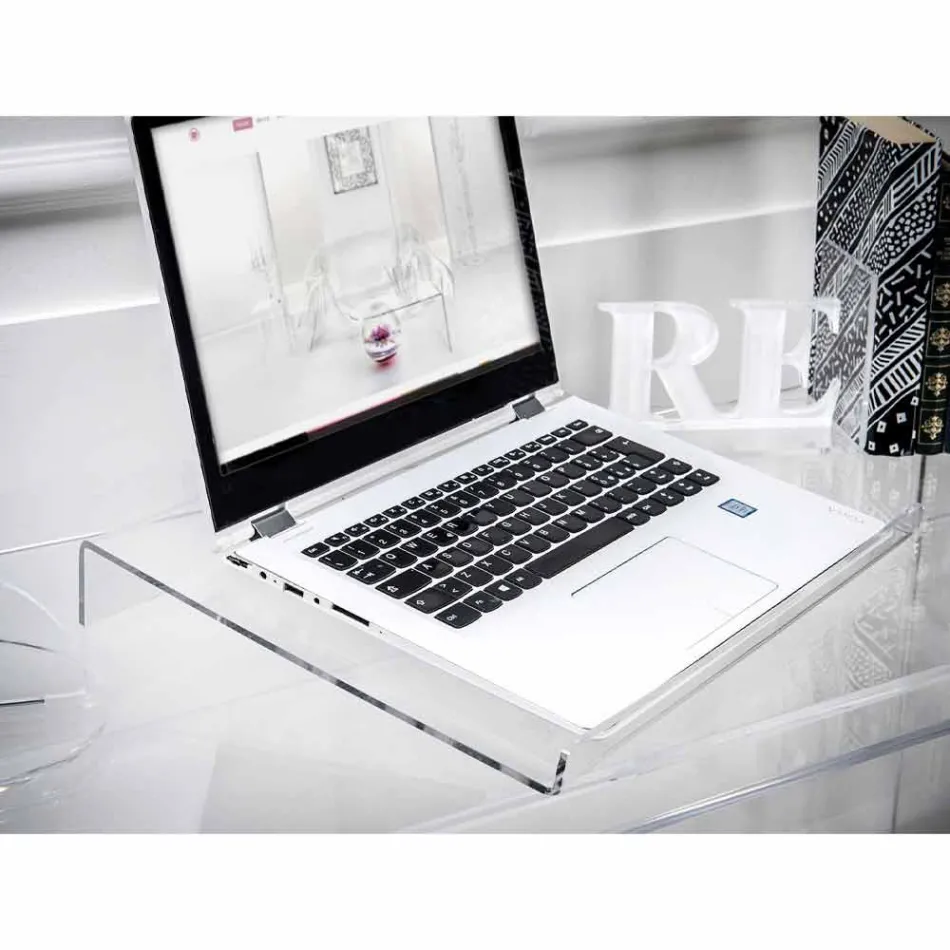 Suport pentru laptop în plexiglas transparent sau afumat Design 2 bucăți - Nerdino Viadurini