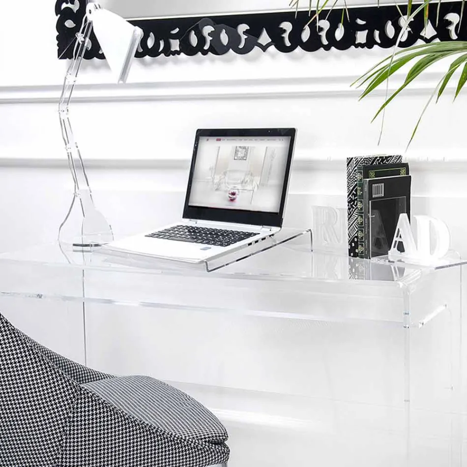 Suport pentru laptop în plexiglas transparent sau afumat Design 2 bucăți - Nerdino Viadurini