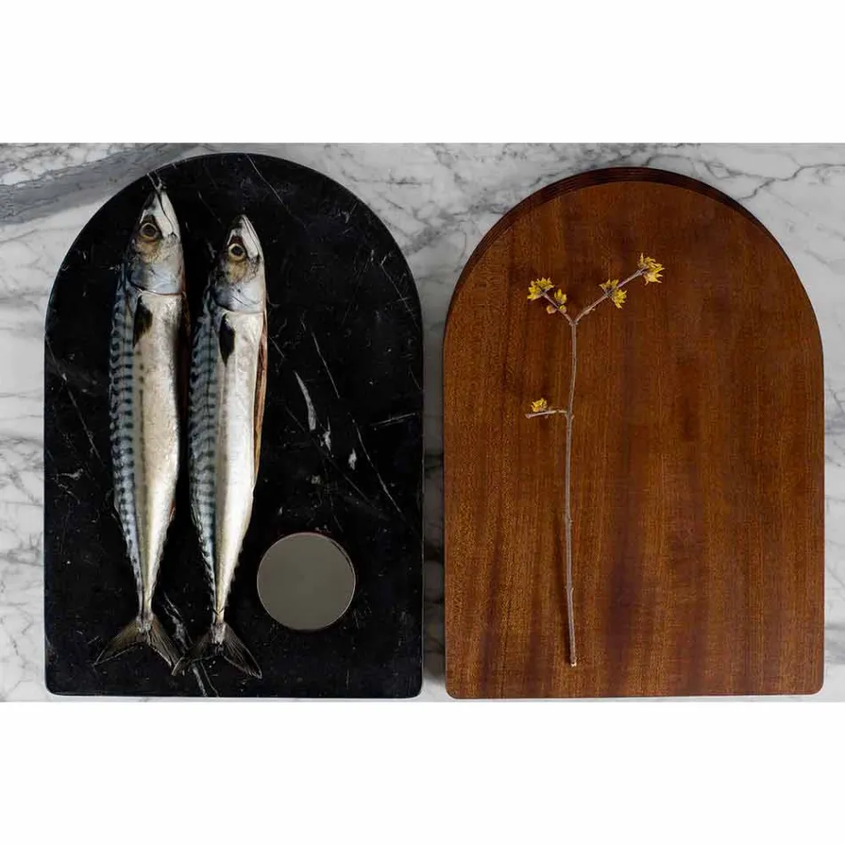 Accesorii pentru tăiere și bucătărie în marmură, lemn și oțel Design de lux - Icaro Viadurini