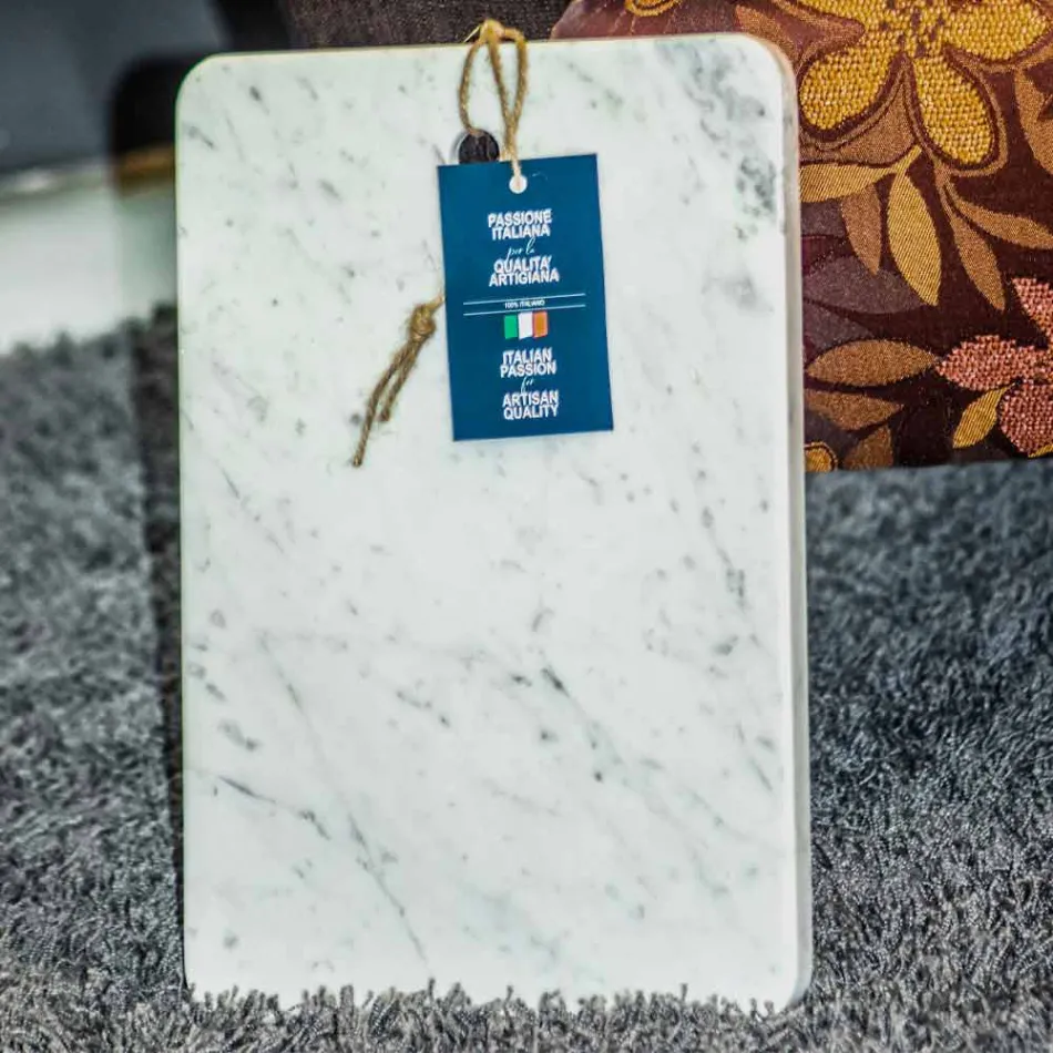 Masă de tăiat în marmură albă Carrarra de design Made in Italy - Masha Viadurini