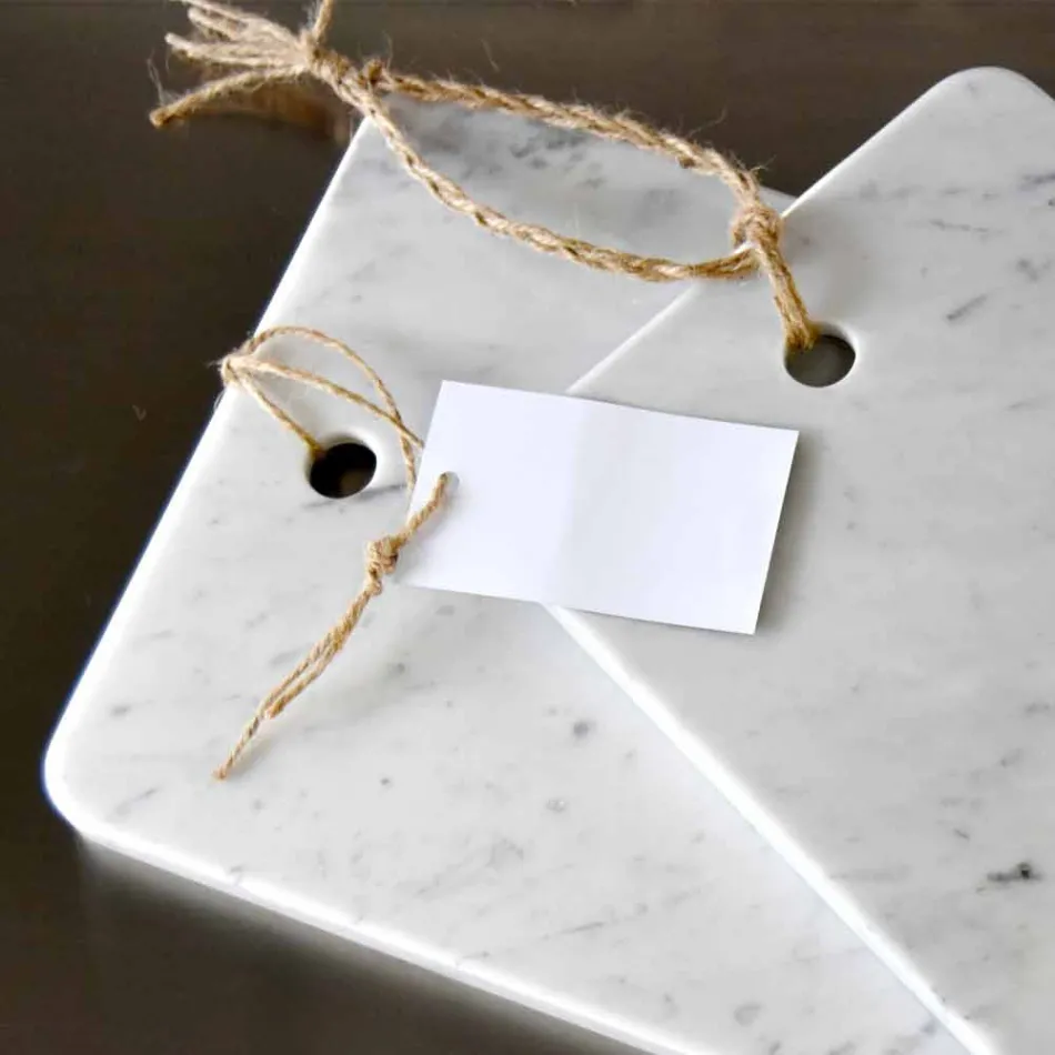 Masă de tăiat în marmură albă Carrarra de design Made in Italy - Masha Viadurini