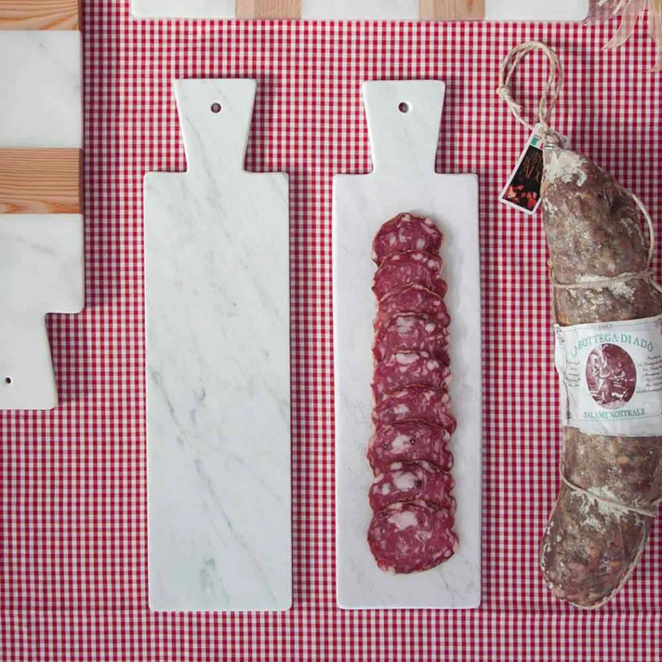 Tăieță modernă din marmură albă de Carrara Fabricată în Italia - Biblon Viadurini