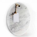 Placă de tăiere ovală modernă din marmură albă de Carrara Made in Italy - Masha