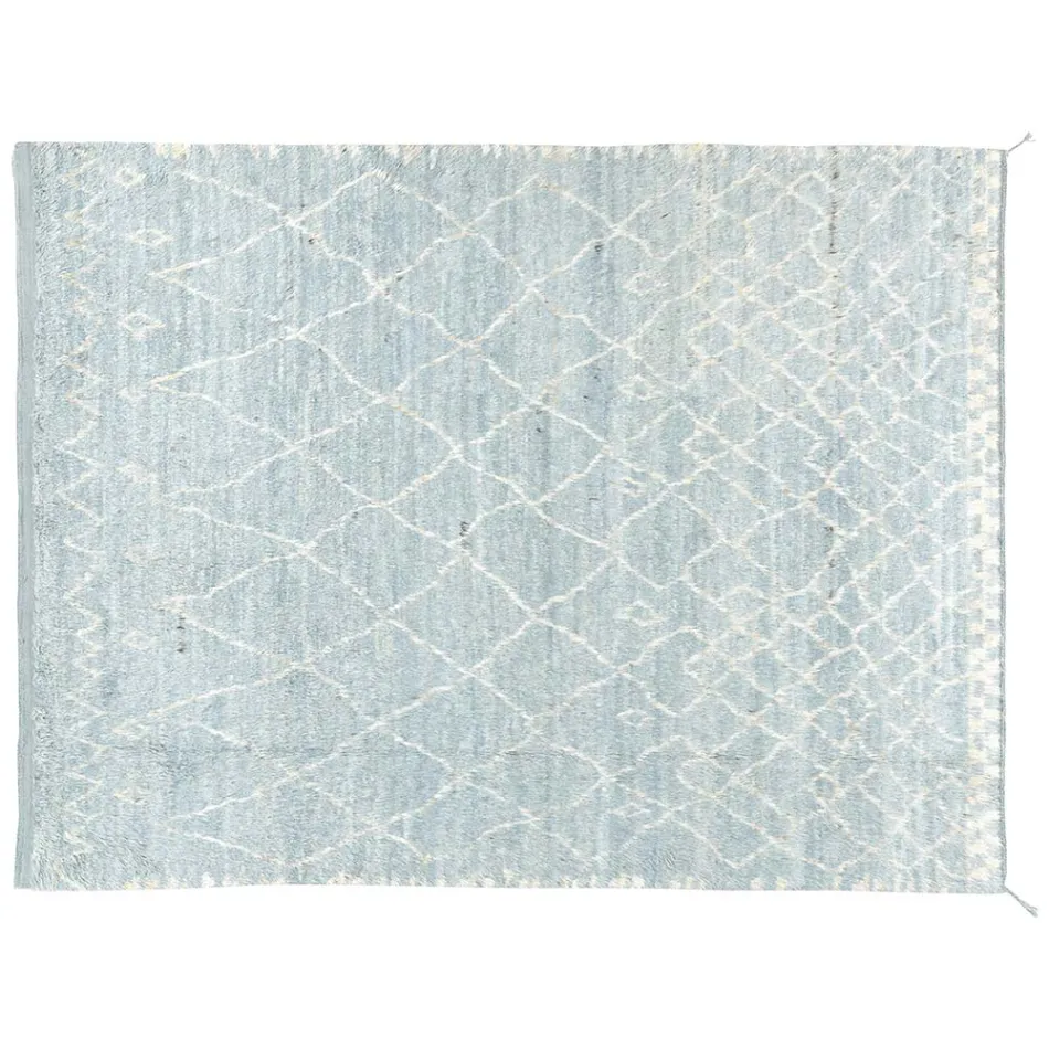 Covor din lână cu grămadă lungă realizat manual, înnodat manual în Türkiye - Benedetta Viadurini