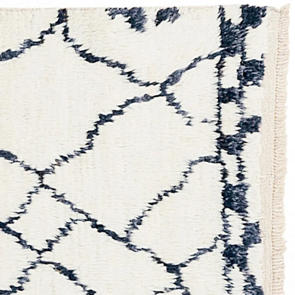 Covor din lână cu grămadă lungă realizat manual, înnodat manual în Türkiye - Benedetta Viadurini