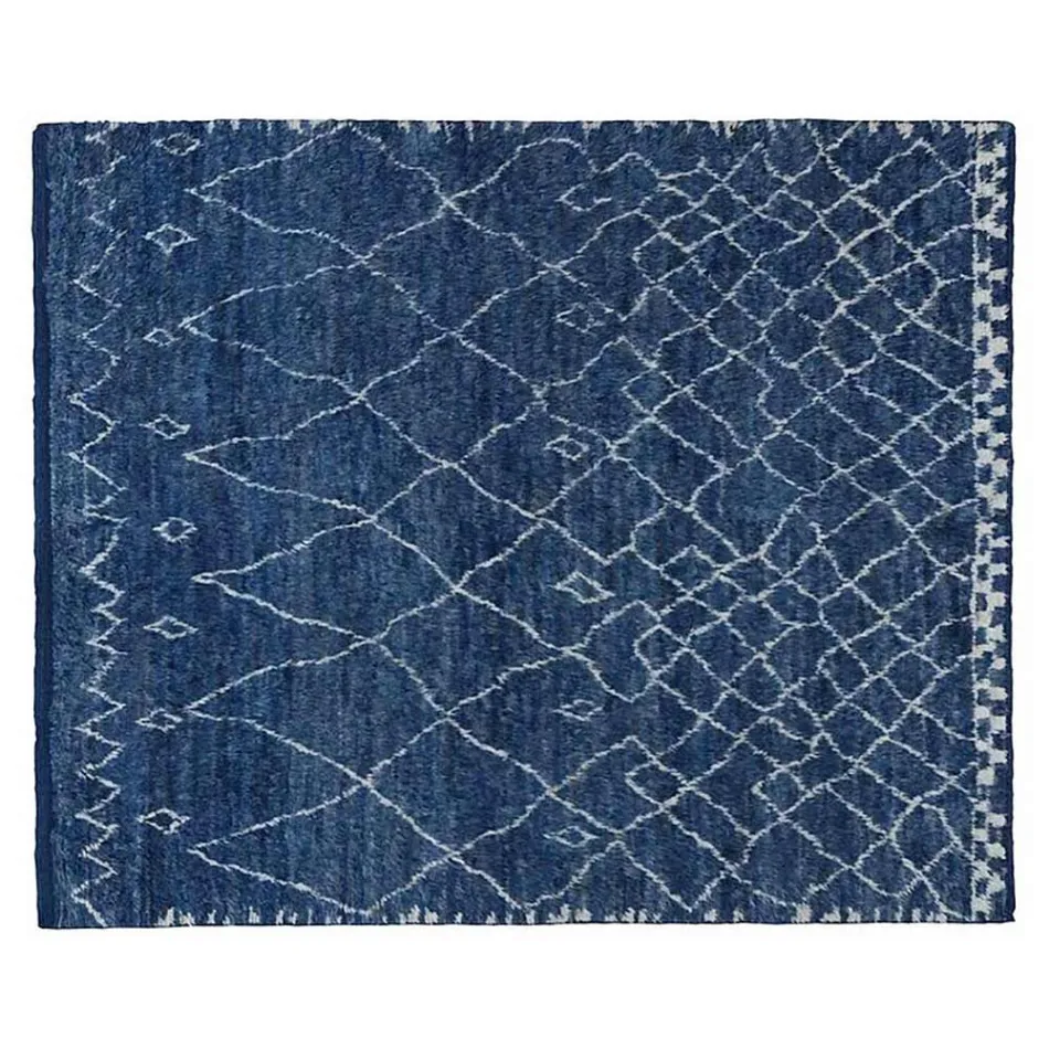 Covor din lână cu grămadă lungă realizat manual, înnodat manual în Türkiye - Benedetta Viadurini