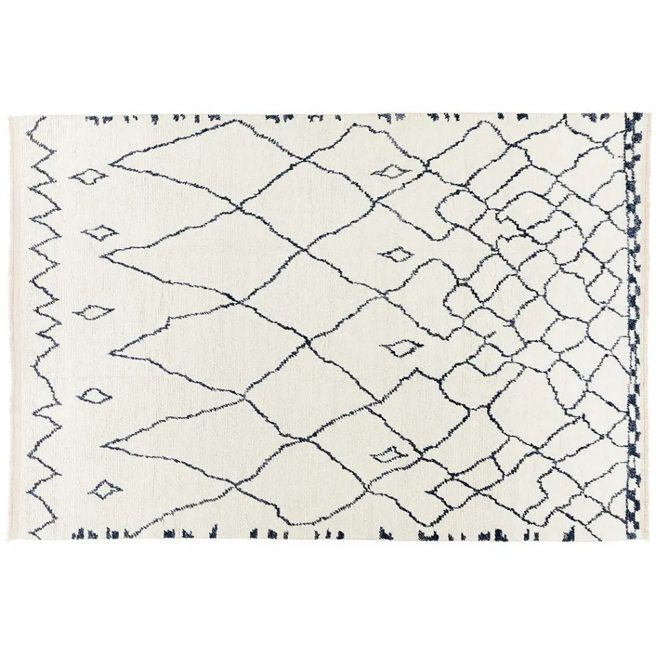 Covor din lână cu grămadă lungă realizat manual, înnodat manual în Türkiye - Benedetta Viadurini