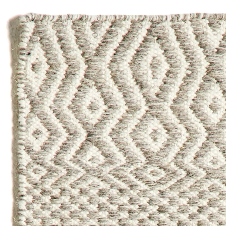 Covor de living cu design modern din lana si bumbac lucrat manual - Minera Viadurini