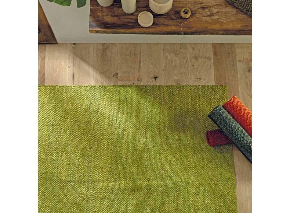 Covor de sufragerie cu design modern și colorat țesut manual din iută - Melino Viadurini