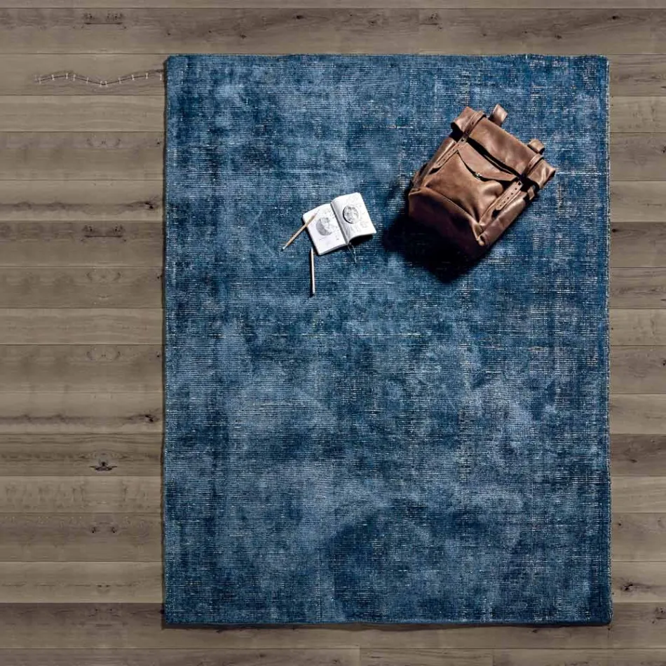 Covor de sufragerie din Bumbac, Viscoza si Lână Produs la războaie manuală - Melita Viadurini