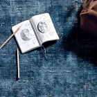 Covor de sufragerie din Bumbac, Viscoza si Lână Produs la războaie manuală - Melita Viadurini