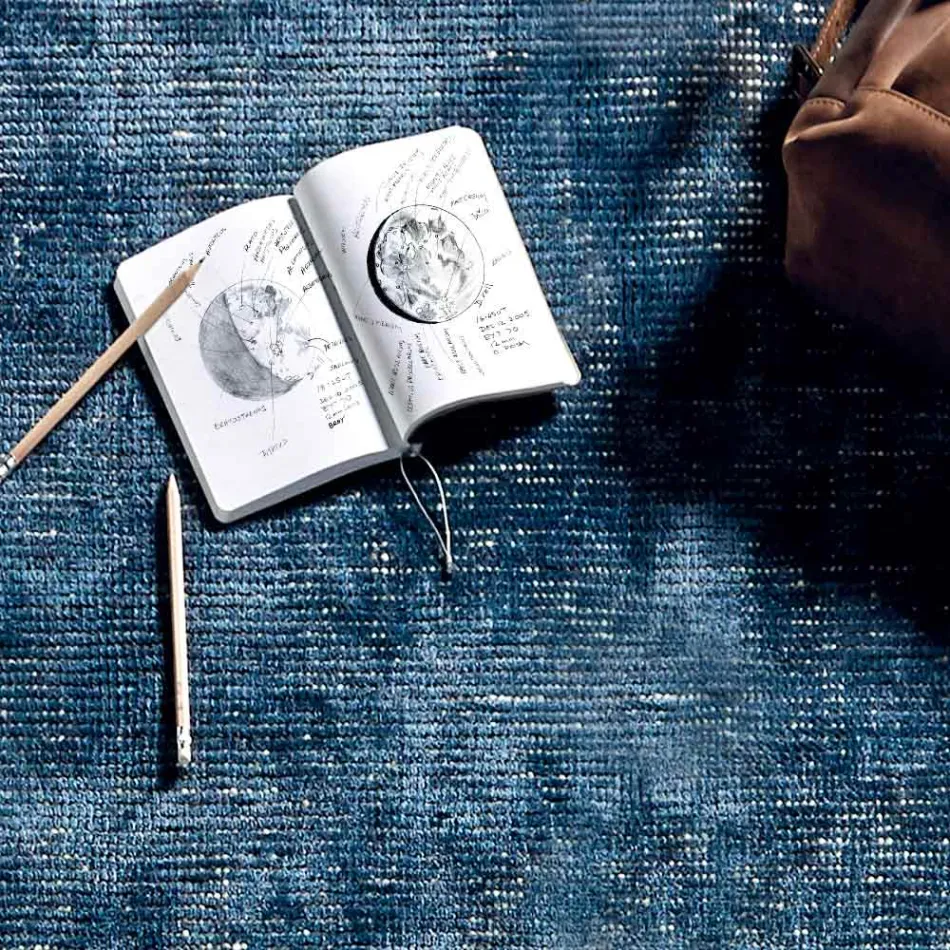 Covor de sufragerie din Bumbac, Viscoza si Lână Produs la războaie manuală - Melita Viadurini