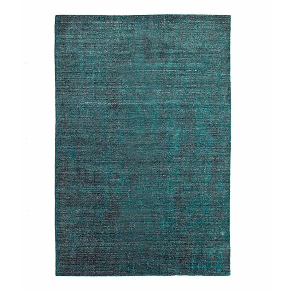 Covor de sufragerie produs pe războaie manuală din viscoză, lână și bumbac - Cristel Viadurini