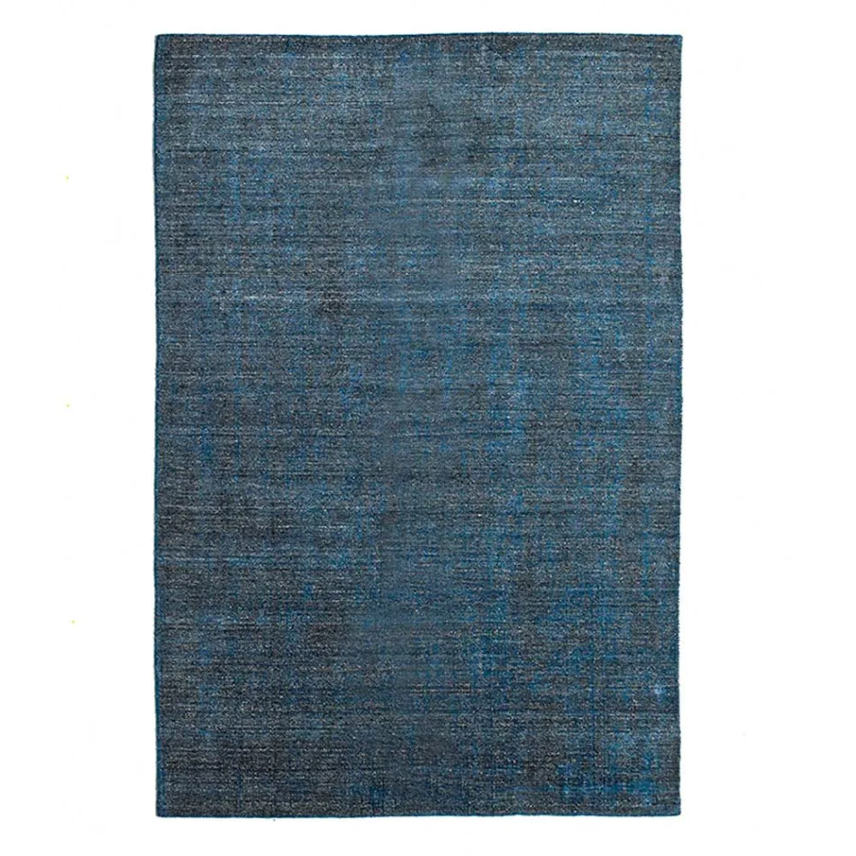 Covor de sufragerie produs pe războaie manuală din viscoză, lână și bumbac - Cristel Viadurini