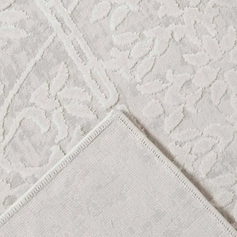 Covor de design cu design bej în poliester și vâscoză - Occitania Viadurini