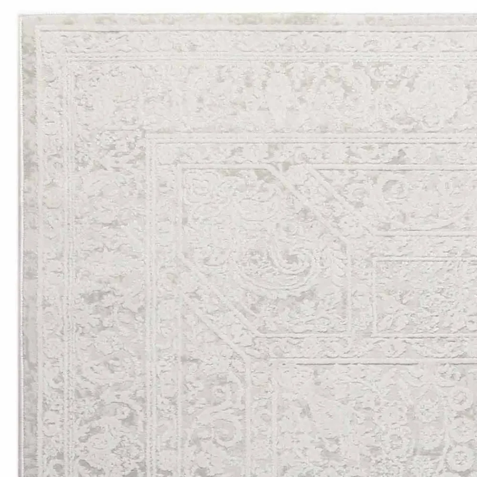 Covor de design cu design bej în poliester și vâscoză - Occitania Viadurini