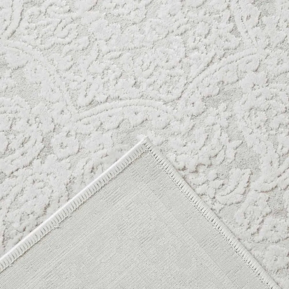 Covor de design cu design bej în poliester și vâscoză - Occitania Viadurini