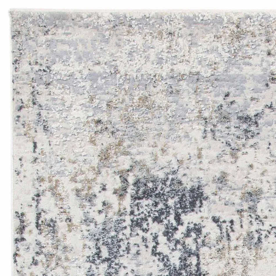 Covor de design cu design bej în poliester și vâscoză - Occitania Viadurini