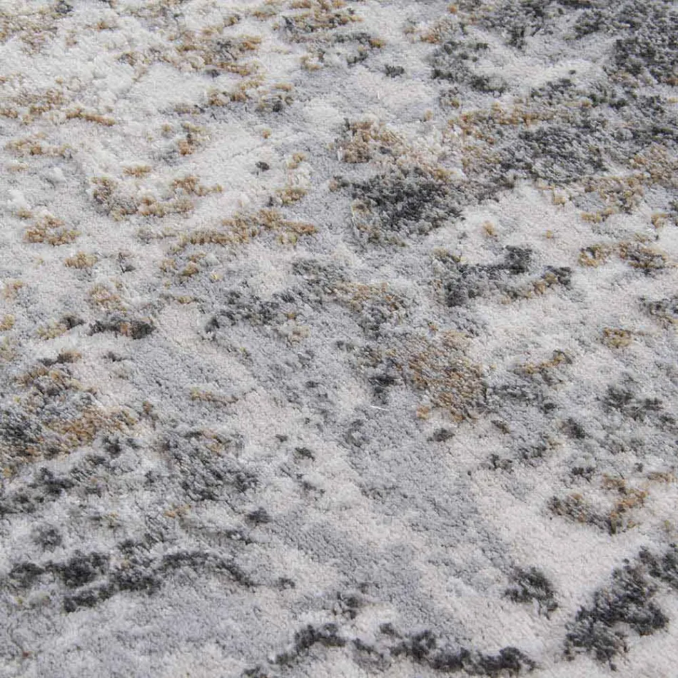 Covor de design cu design bej în poliester și vâscoză - Occitania Viadurini