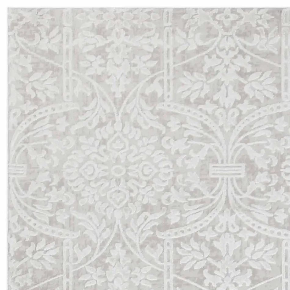 Covor de design cu design bej în poliester și vâscoză - Occitania Viadurini