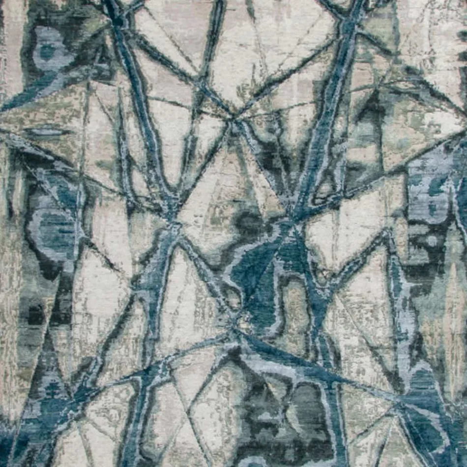 Covor de sufragerie cu model modern, din mătase și lână de bambus - Laptops Viadurini