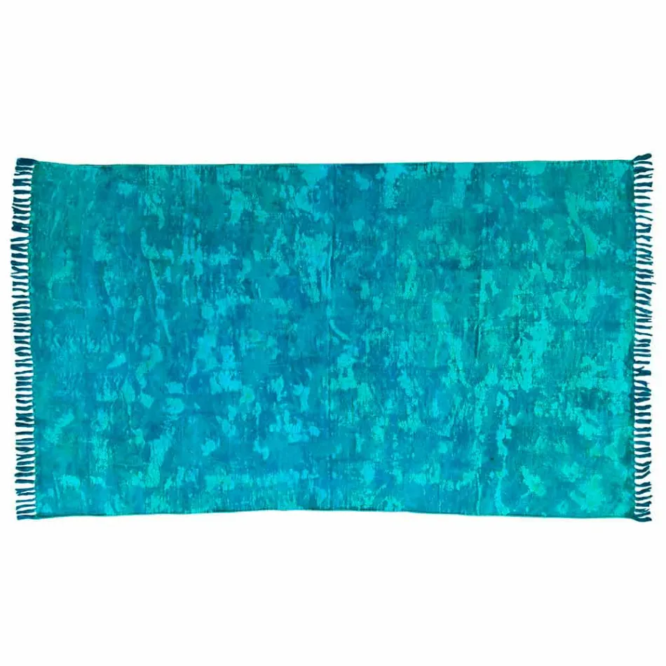 Covor dreptunghiular din material colorat cu ciucuri - Fibraù Viadurini