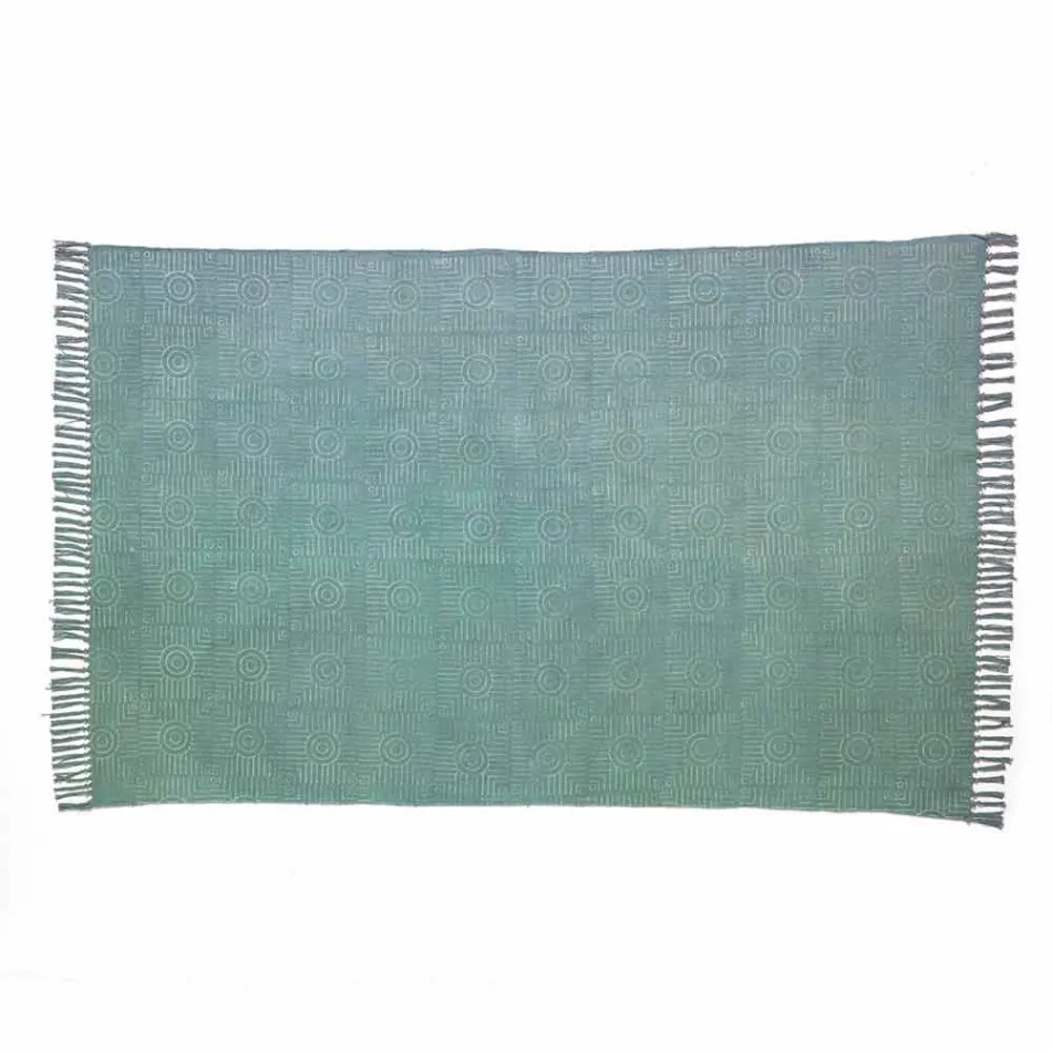 Covor dreptunghiular din material colorat cu ciucuri - Fibraù Viadurini