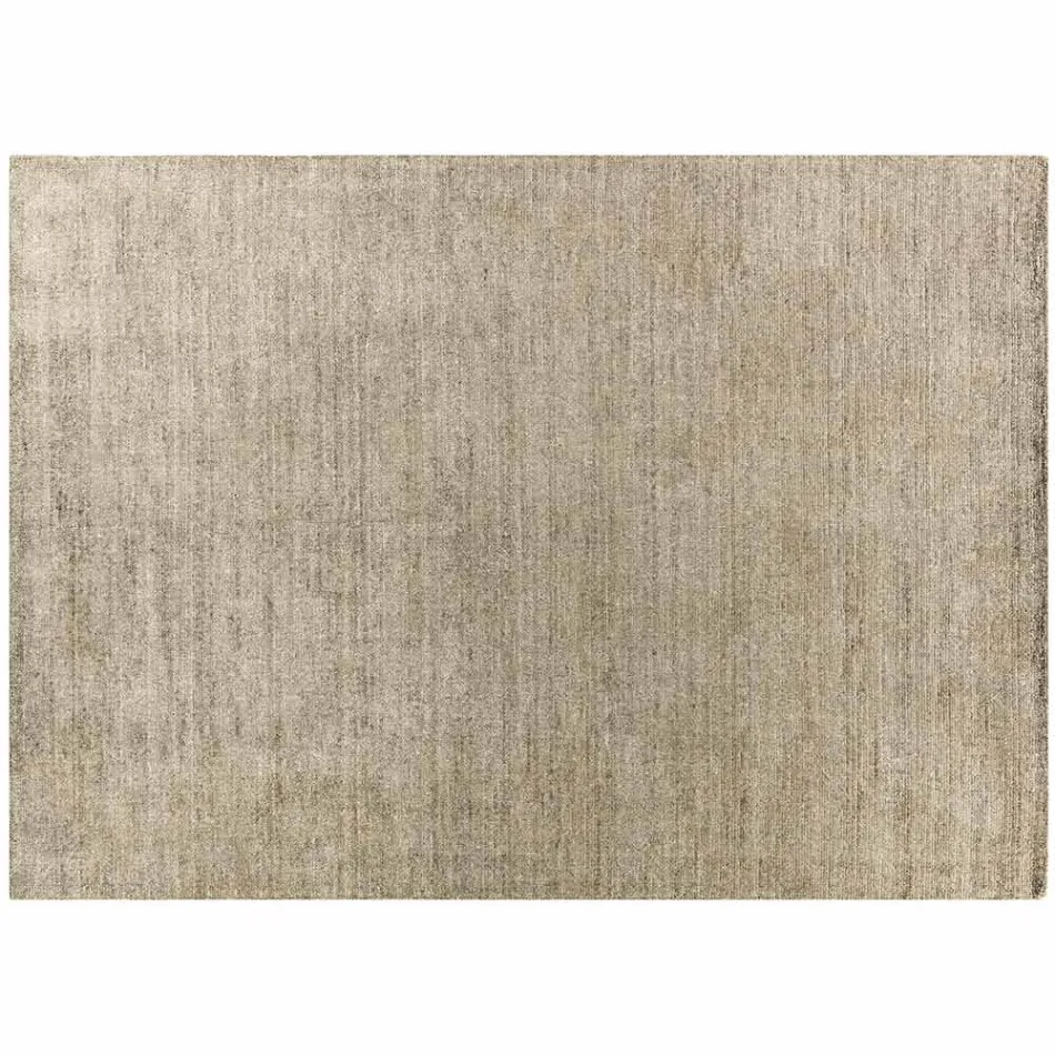 Covor lucrat manual țesut în India Lână de înaltă calitate și mătase de bambus - Anella Viadurini