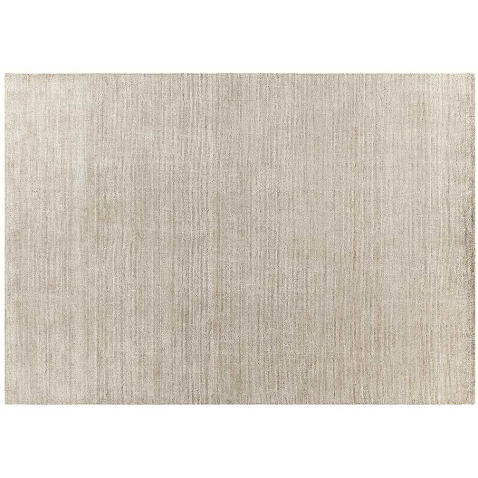 Covor lucrat manual țesut în India Lână de înaltă calitate și mătase de bambus - Anella Viadurini