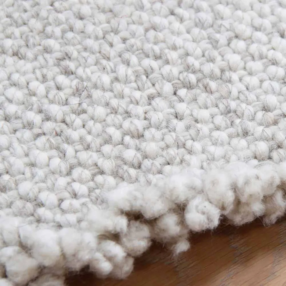 Covor de lână mare și crem cu design modern și crem - Jacqueline Viadurini