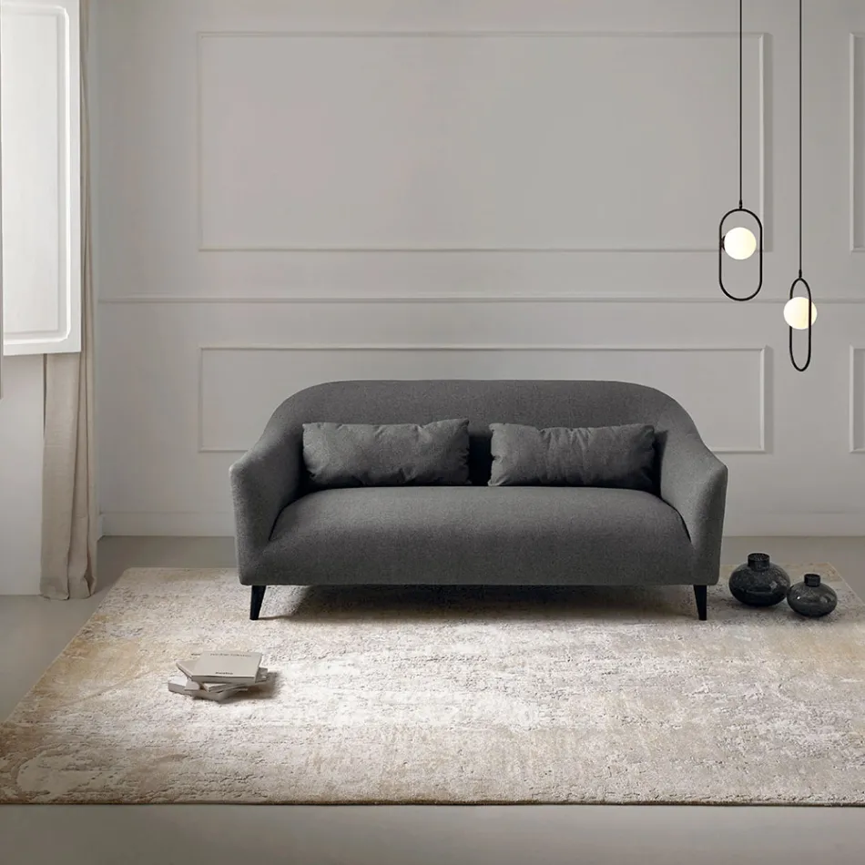 Covor de sufragerie cu design modern și elegant din mătase și lână de bambus - Pasha Viadurini