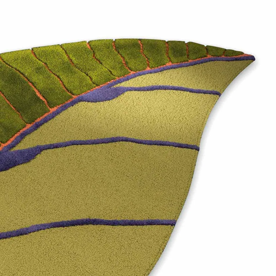 Covor de sufragerie în formă de frunze, din lână tuftată manual, fabricat în Italia - Acino Viadurini