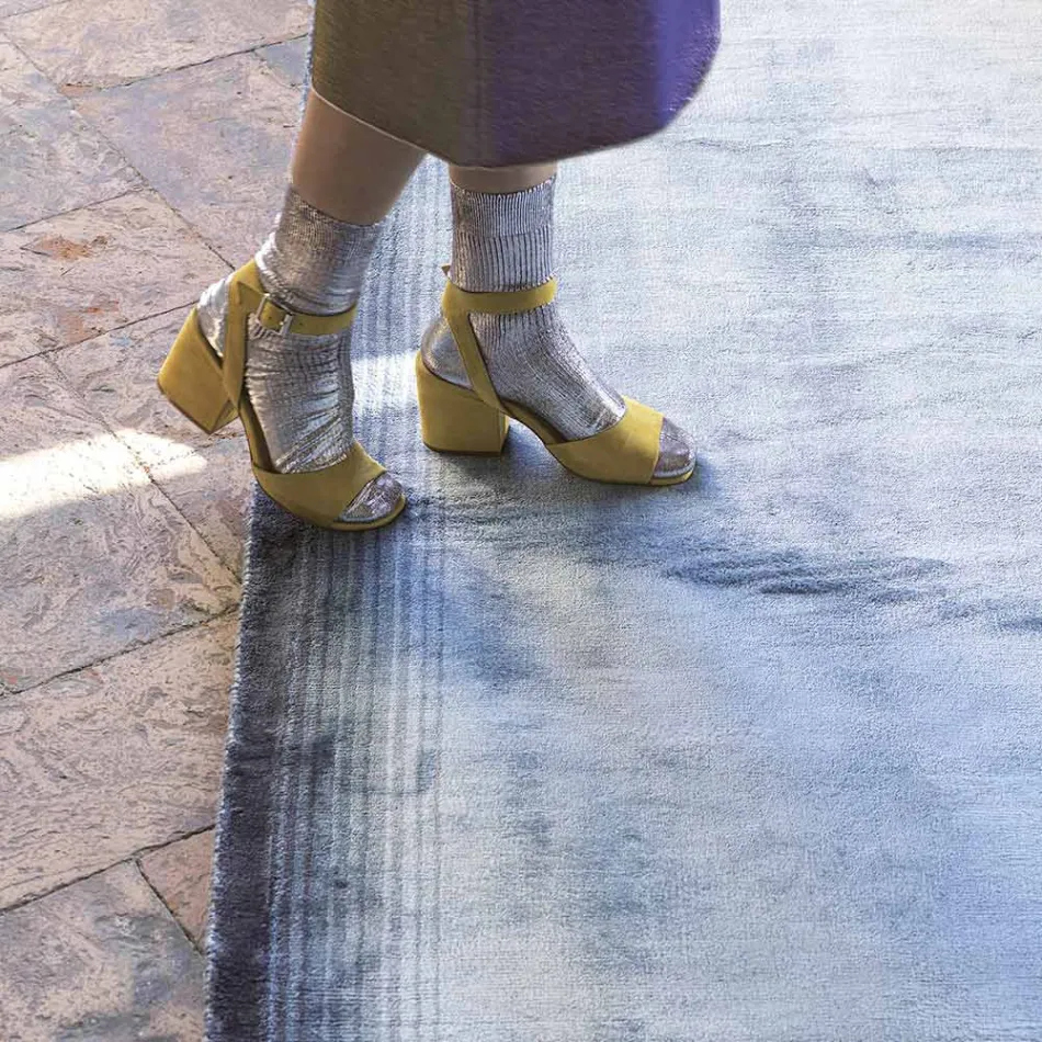 Covor de sufragerie realizat manual din viscoza de inalta calitate impletita in India - Bonnet Viadurini