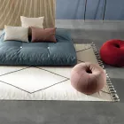 Covor de sufragerie din lana si bumbac cu design geometric modern - Metria Viadurini