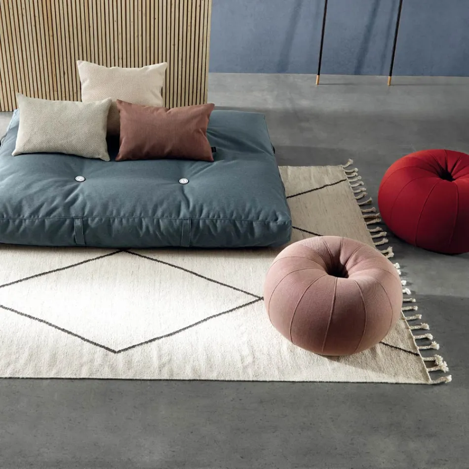Covor de sufragerie din lana si bumbac cu design geometric modern - Metria Viadurini