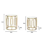 Mese de cafea în rășină cu efect de fier și marmură aurie 2 bucăți - Pietro Viadurini